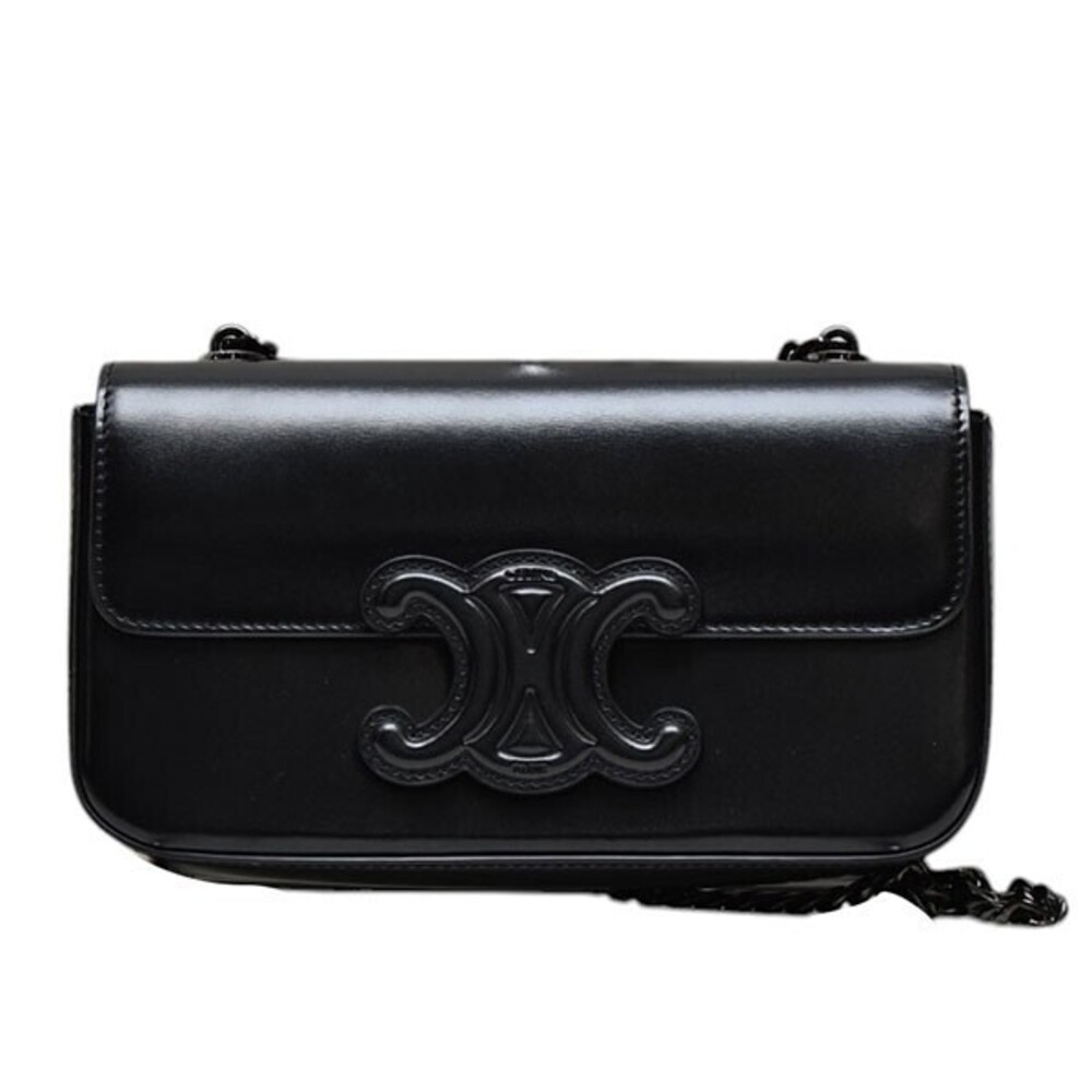 Celine Triomphe Chain Shoulder Bag Black